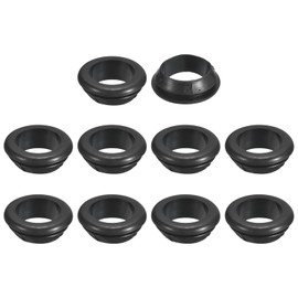 QUARKZMAN Pack of 20 Round Rubber Grommets, 18 mm ID 22 mm Bore Hole, Double-Sided Firewall Cable Grommet, Electrical Wiring Seal, Black