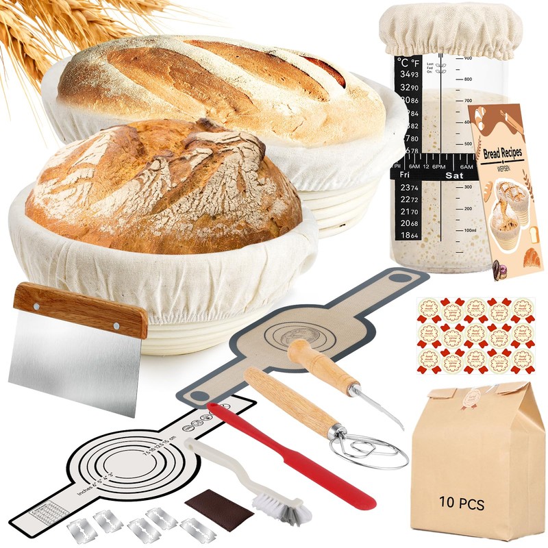 WEPSEN Sourdough Starter Kit 27 Pcs, Banneton Sourdough Bread Baking