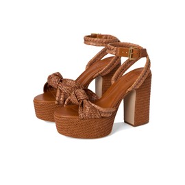 Schutz Women's Khari Platform Sandal, Cuoio Brown, 5