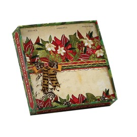 X&O Paper Goods Set of 10 Holiday Theme Place Cards, To Identify Foods, Seating Arrangements, Measures 4" x 3"- Boughs of Holly