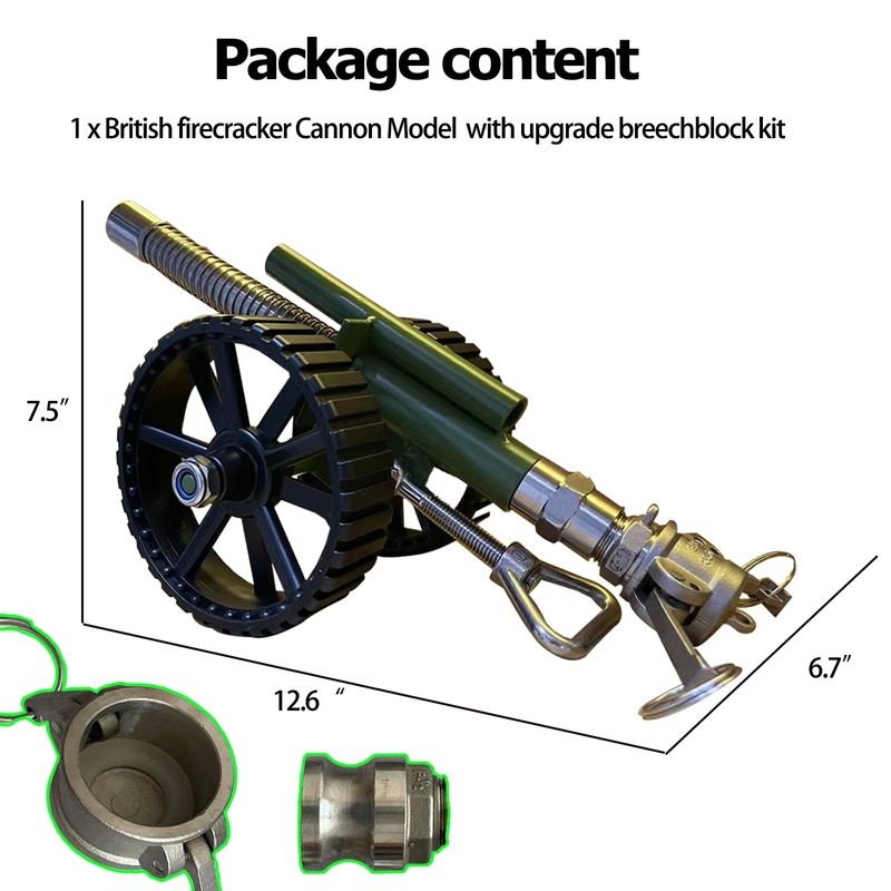 New British Mini Firecracker Cannon, 304 Stainless Steel with Recoil