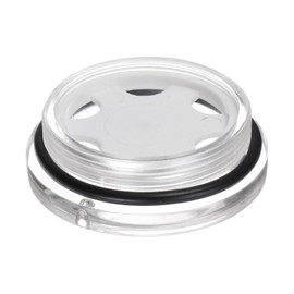 HARFINGTON Air Compressor Oil Sight Glass M60 x 2.0mm Male Liquid Level Gauge Plastic Round Head Oil Indicator Window with O-Ring for Air Compressor Fittings Gearbox Tanks, Transparent