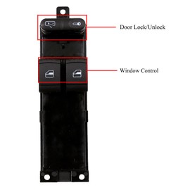 TOP-VIGOR Master Driver Side Power Window Switch Compatible with VW Golf MK4 2 Door 1999 2000 2001 2002 2003 2004 2005 2006, Driver Side Window Switch Replacement 1J3959857 1J3959857 9 Pins