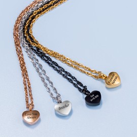 Heart Urn Necklace for Ashes Tiny Heart Capsule Cremation Keepsake Pendant Memorial Jewelry for Loss Sympathy Gift (Black)