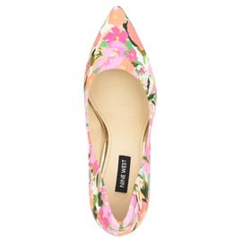 Nine West Women's Ezra Pointy Toe Pump, Pink Floral 660, 9