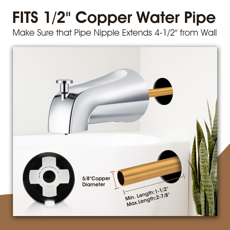 Tub Spout with Diverter,Easy to Install Bathtub Faucet，American Standard Tub