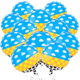 12 Pack 18 Inch Toy-Inspired Game Themed Foil Balloons-Vibrant Party Decorations Set,Reusable & Durable Mylar Balloons for Kids' Birthday Party Supplies & Themed Celebration Decor (Muticolored)