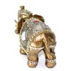 Gold Feng Shui 7" Elegant Elephant Trunk Statue Wealth Lucky