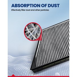 KAX Cabin Air Filter, CF11175 Replacement for Mazda 6 2009 2010 2011 2012 2013, w/Activated Carbon Passenger Compartment Air Filter, Filter Up Dust Pollen