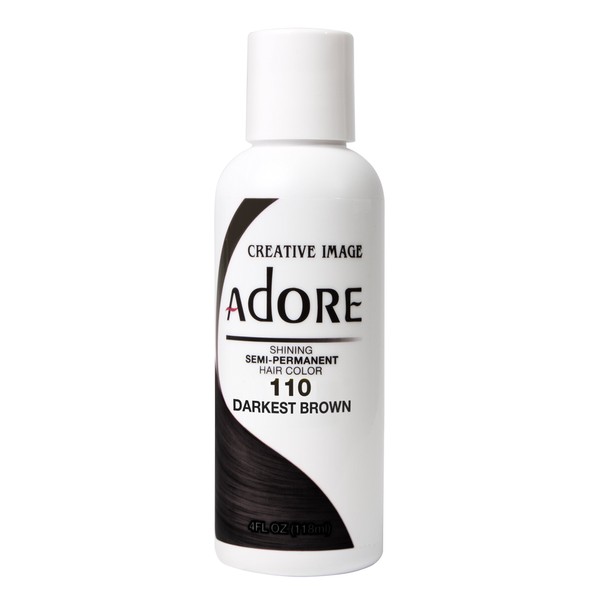 Adore Semi-Permanent Haircolor #110 Darkest Brown 4 Ounce (118ml) (AD-110)