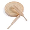 VSUDO 110 cm Double Layer Flat Beige Shoe Laces for