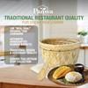 PANWA Sticky Rice Large Deluxe Bamboo Steamer Basket Set with