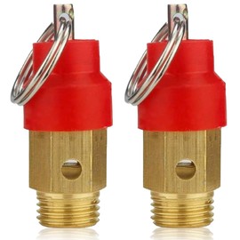 GXGM Brass Compressor Safety Pressure Relief Valve Pressure Regulator Pressure Regulator External Thread 8 Bar Compressor Safety Valve 1/8 Compressor Spare Parts Pack of 2, a