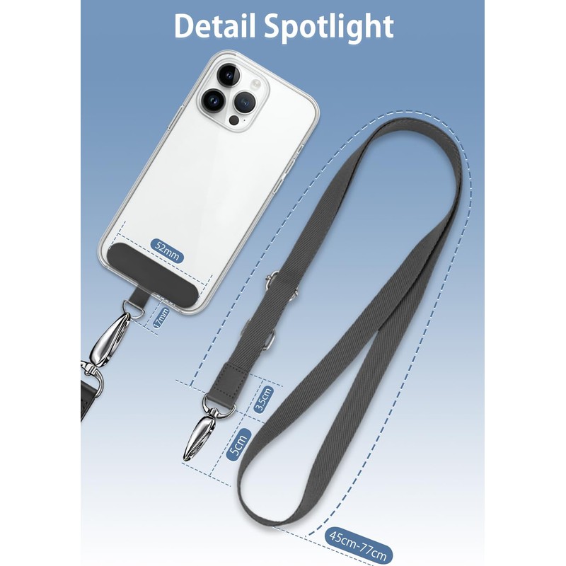 ZXZone Phone Lanyard 1× Phone Tether Tab, 1× Adjustable Neck