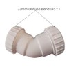 Compression Waste Pipe 45 Degree Bend Elbow - White 45