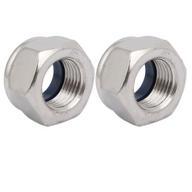 sourcingmap 2pcs M16 x 1.5mm Pitch Metric Fine Thread 304 Stainless Steel Hex Lock Nuts