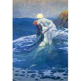 The Mermaid by Howard Pyle - 18" x 27" Premium Canvas Print