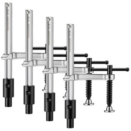 Moxweyeni 4 Pack Welding Clamp with T-handle Maximum Opening 6-1/2 Inch, Throat Depth 3-1/4 Inchs – Fits 5/8 Inch (16 Mm) Welding Table Holes Heavy-duty Workbench Screw Clamp for Weld & Fabrication