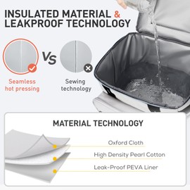 TOURIT 75 Can Insulated Rolling Cooler, Detachable Double Deck Beach Cooler with Wheels, Collapsible Soft Sided Cooler Bag for Beach, Camping, Picnic, Travel, Shopping