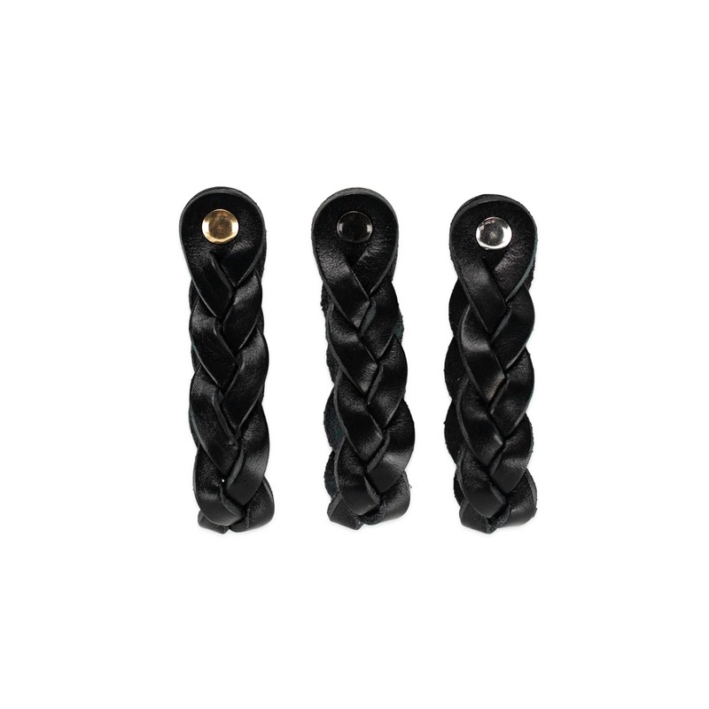 Brute Strength - Leather Drawer Pulls - Braided - Black