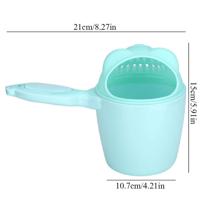 Baby Shampoo Cup Cute Kid Wash Hair Bathing Flusher Eye(/8.27x4.21x5.91in)(Green)