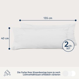 Dreamzie Pillowcase, 40 x 135 cm, White, Set of 2, Microfibre, Oeko-Tex Certified, Soft