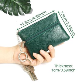 BSITSSS Coin Purse, Small Purses for Women, Mini Change Wallet, PU Pattern Zipper Portable Small Coin Purse for Women Credit Card ID Key Headset Lipstick, with Key Rings Women