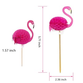 Pack of 50 Cupcakes 3D Flamingo Cupcakes Food Picks Party Cocktail Tropical Cupcake Picks Decoration