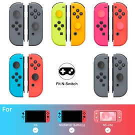 Ferkurn Replacement Caps for Swtich & Switch Lite Switch OLED Thumbstick Repair,Switch Analog Thumb Joy Con Joystick Thumbstick Grips Skin Cap for Replacment with Thumstick Caps, 8 PCS Gray