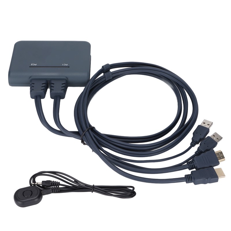 USB KVM Switch 2 Ports Wired HD Multimedia Interface KVM