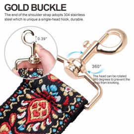 Purse Strap,2" Wide Shoulder Strap Adjustable Replacement,Multi-Pattern Crossbody Canvas Bag Handbag Belts for Unisex Handbag,Crossbody Bags,Shoulder Bags(Red Flower)