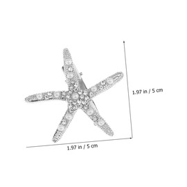 PACKOVE 3pcs Rhinestone Pearl Star Hair Clips Hair Pins Decorative Barrettes for Women