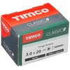 TIMCO 30020CLAHN Classic Hinge Screw PZ1-NKL, Silver, 3.0 x 20,