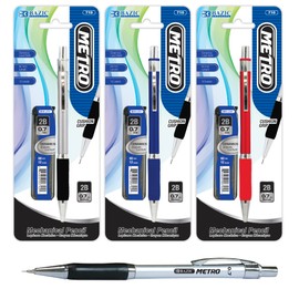 BAZIC Metro Mechanical Pencils 0.7mm w/Ceramic Lead Refills, Colorful Barrel, Mechanical Pencil Bulk Pencils for School Supplies Office Supplies Sketching Drafting, 144-Packs