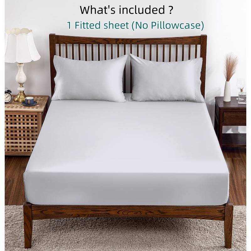 Bamboo Viscose Fitted Sheet 1 Pack Twin Size Only,400 Thread