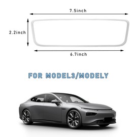 povtii 2 PCS Rear View Mirror Protector Frame, Silicone Automotive Interior Rearview Mirror Cover for Women Girls, Mirror Edge Protective Cover Compatible with Model 3 Y, Car Accessories (White)