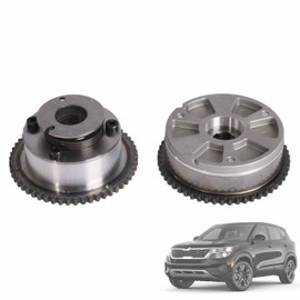 Engine Exhaust & Intake CVVT Camshaft Gear Fit for Hyundai Elantra Sedan 17-20, for Kona 18-21,for Veloster 19-21, for Kia Forte 5 Hatchback 17-18, for Soul 20-22 2.0L OE# 24370-2E020 24350-2E700