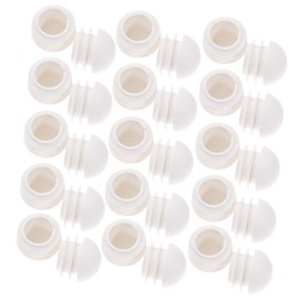Operitacx 100 Stück Rundkopf-Rohrs topfen gleiten Party Beleg runden Schutz Beschützer für Schlauch Endkappe Hockerbeinkappen Stuhlbeinabdeckung Möbelbodenschoner Stuhlfußkappen Plastik Weiß