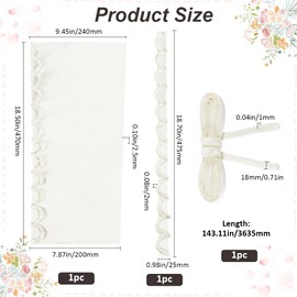 GORGECRAFT Satin Corset Back Kit Wedding Gown Corset Kit Zipper Replacement Adjustable Back Zipper Extender Fabric Lace-up Loops Ties Ribbons for Formal Prom Bridal Evening Dress, Floral White