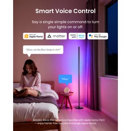 SwitchBot Smart Floor Lamp RGBICWW Voice/App Controlled Works with Alexa, Apple Home & Google, Matter, Warm & Cool White, 1200lm Music Sync, Lamp for Living Room for Bedroom — Christmas/Holiday décor