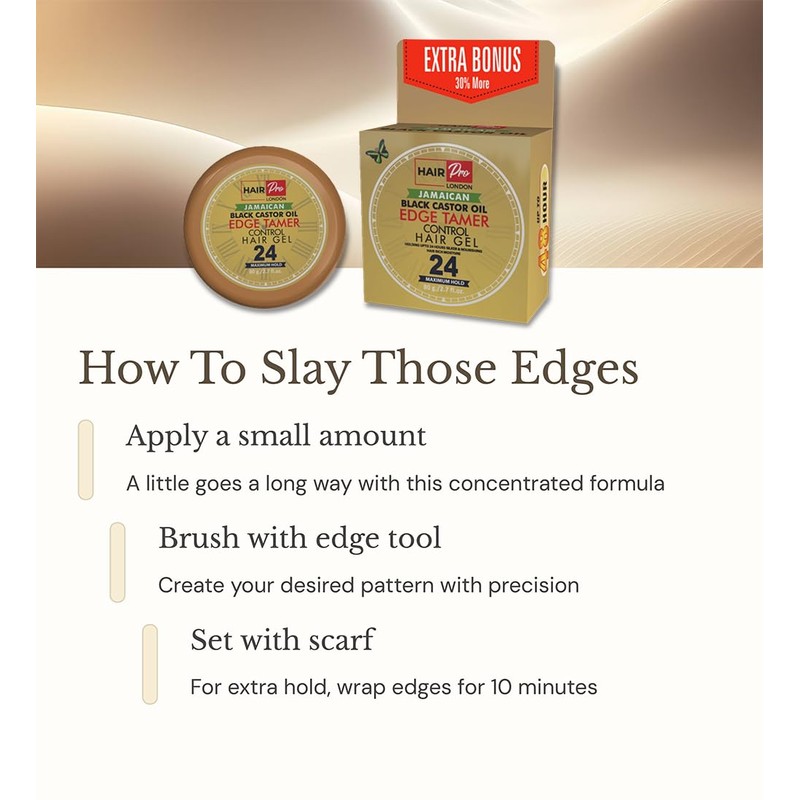HAIR PRO JAMAICAN BLACK CASTOR OIL EDGE CONTROL GEL MAXIMUM