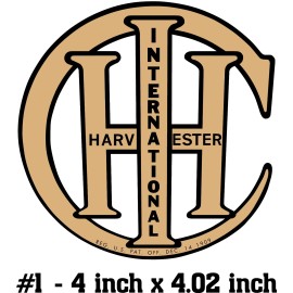 Vintage International Harvester IHC - Vintage 1909 Redrawn Emblem Sticker Decal - #4 - 8.25 inch x 8.30 inch