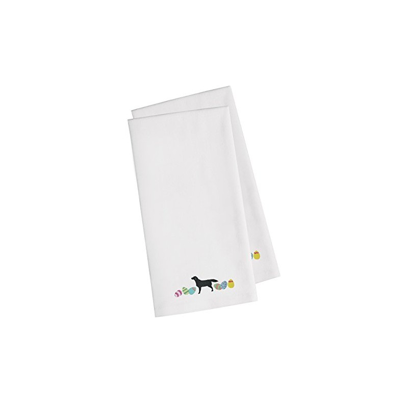 Caroline's Treasures CK1611WHTWE Black Labrador Retriever Easter White Embroidered Kitchen