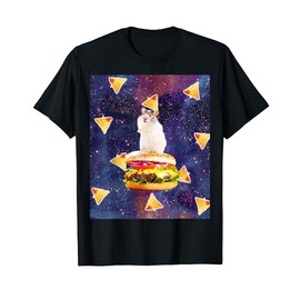 Space Hamster Riding Burger With Nachos T-Shirt