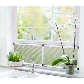 Yoochee Expandable Window Screen, 2 Pack Adjustable Window Screen (10" H x 19" - 36" W) - Small Replacement Window Screens with Frame, Durable Replacement Screen for Window
