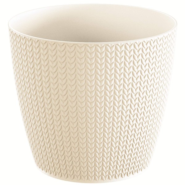 Prosperplast Wheaty Flowerpot Planter Elegant Garden UV-Resistant Braid Pattern Plastic