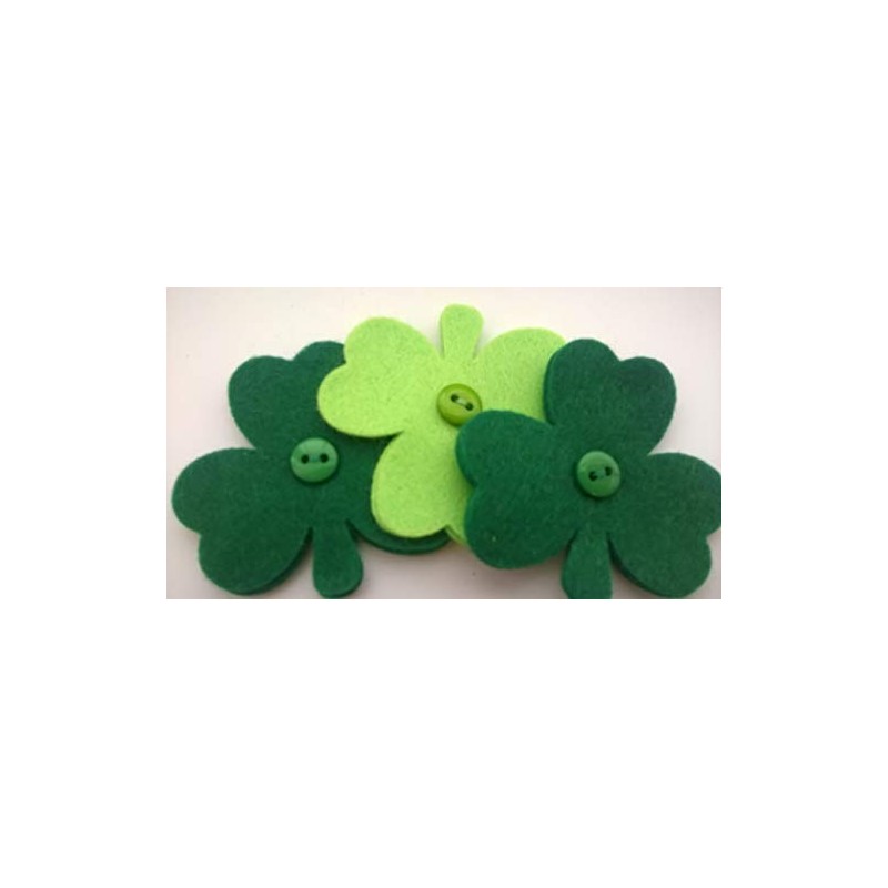 Fab Felt Crafts 6 Green Shamrock Embellishments, Ready to Use