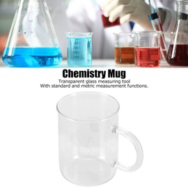 Aramox Taza de Vaso de Precipitados de 450 Ml, Taza de Química de Vidrio de Borosilicato con Asa y Escala de Medición