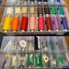 Himilucky Sewing Organiser Box, 46 Compartments Double Sided Portable Plastic