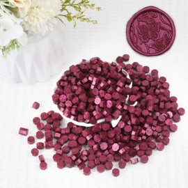 Purplish Red Wax Seal Beads, HOSEALING Premium 360pcs Sealing Beads for Wax Seal Stamp, Fuchsia Sealing Wax Pellets Refill Pack for Wax Seal Kit, Wedding Invitations, Envelope Letter Sealing